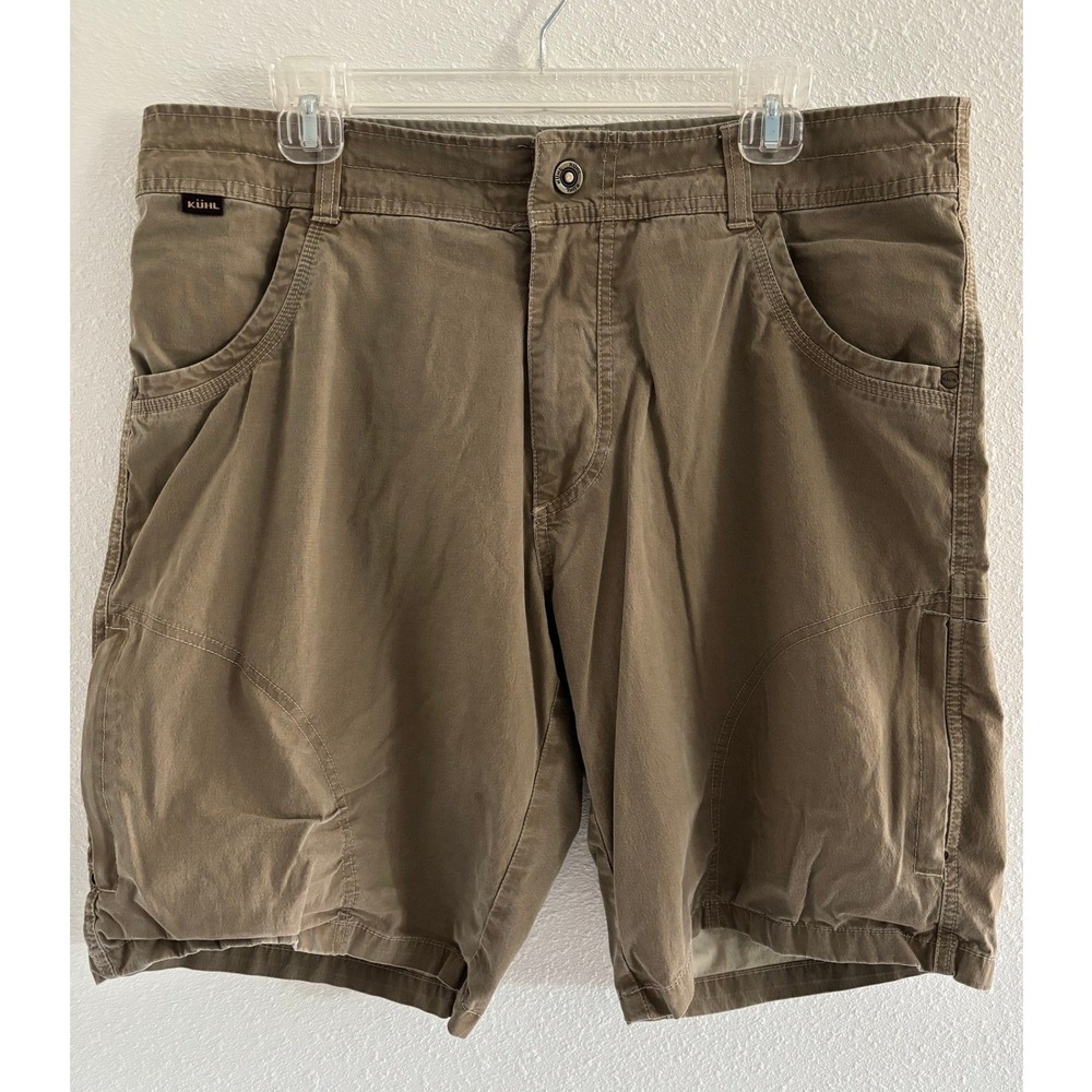 Kuhl Shorts Mens 36 Green Ramblr‎ Vintage Patina Dye Outdoor Hiking Camping